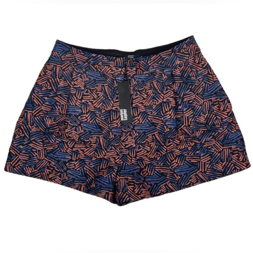 NWT MARKUS LUPFER UK🇬🇧Made Pleated Textured Pockets Shorts Shiny Print MEDIUM